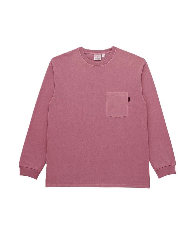 L/S Pocket Tee Pirgment Dyed Red Pigment