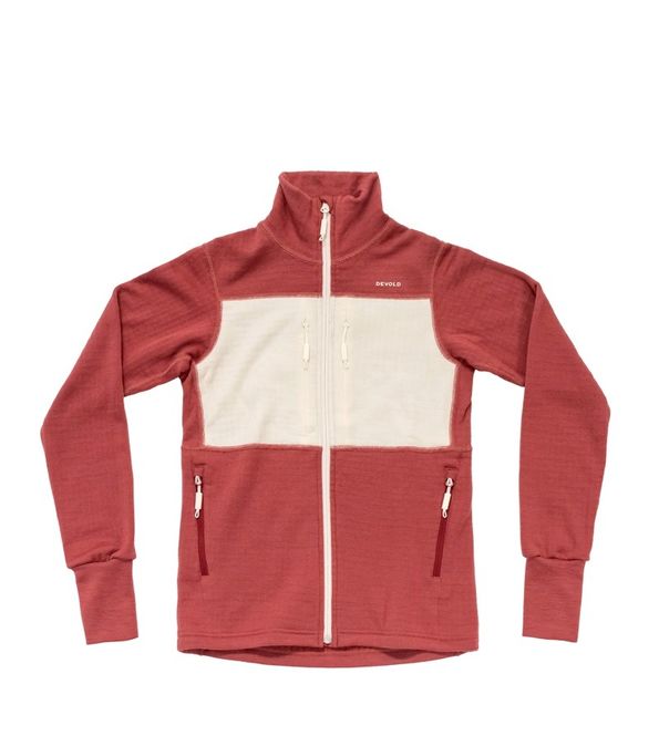 Hovedbilde DEVOLD EGGA GRID MERINO JACKET WMN MARSALA / OFFWHITE
