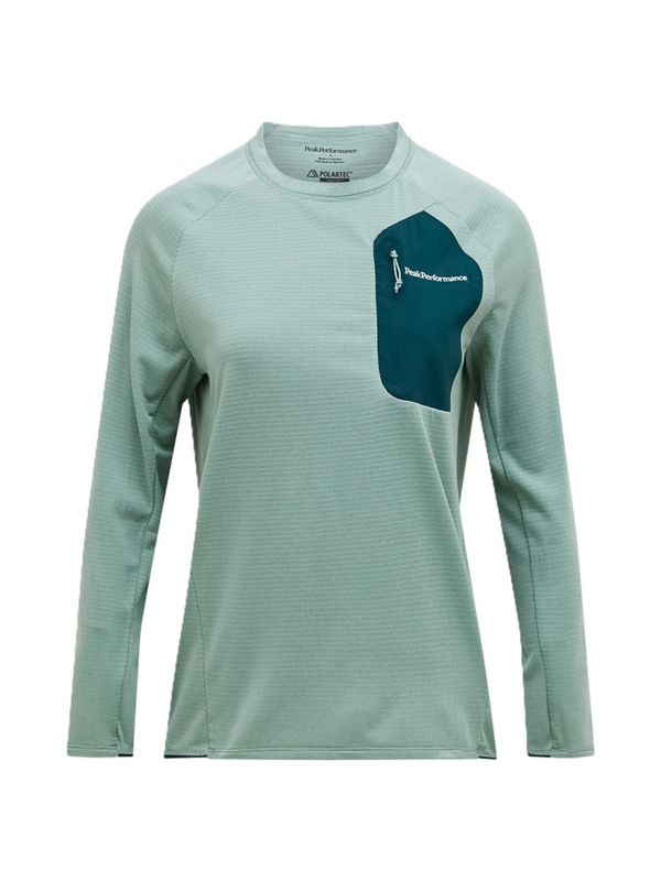 W Freelight Polartec Grid Crew Green Valley
